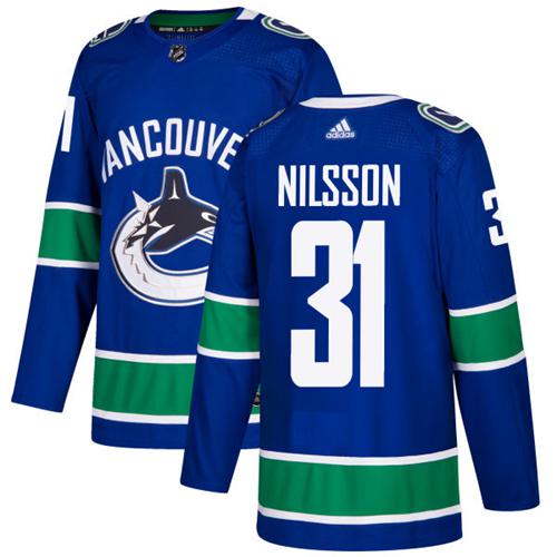 Adidas Canucks #31 Anders Nilsson Blue Home Authentic Stitched NHL Jersey